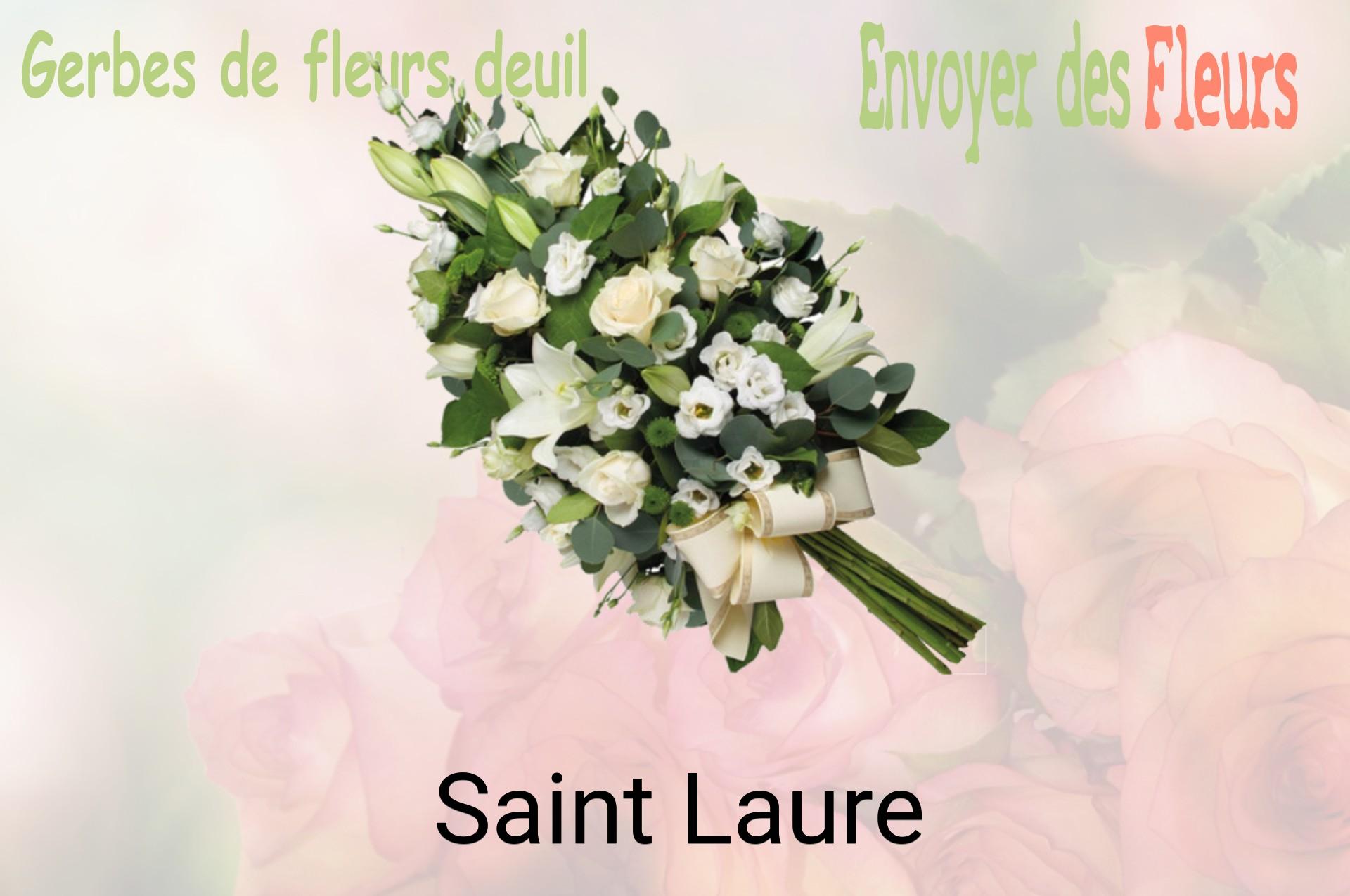 Gerbe de fleurs de deuil livrée à Saint-Laure